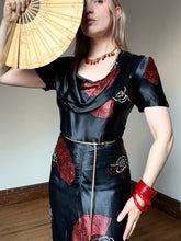 Load image into Gallery viewer, vintage 1940s novelty fan dress {xs}