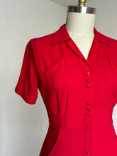 Load image into Gallery viewer, vintage 1950s red front zip dress {m}