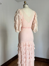 Load image into Gallery viewer, vintage 1930s pale pink silk evening gown {xs}