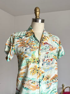 vintage 1950s 60s juniors Hawaiian shirt