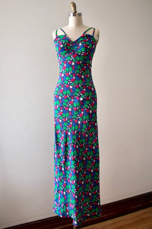 vintage 1930s novelty fruit & veggie dress