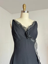 Load image into Gallery viewer, vintage 1960s black cocktail dress {s}