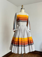 Load image into Gallery viewer, vintage 1960s linen sun dress set with shawl {xxs}
