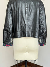 Load image into Gallery viewer, vintage 1960s black leather biker jacket