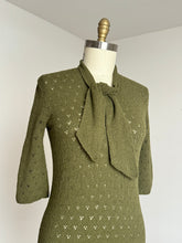 Load image into Gallery viewer, vintage 1950s green knit sweater dress {m-XL}