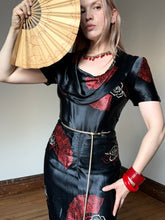 Load image into Gallery viewer, vintage 1940s novelty fan dress {xs}