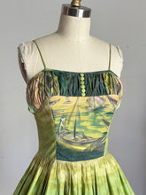 Load image into Gallery viewer, vintage 1950s novelty sailboat sun dress {xs}
