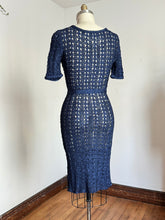 Load image into Gallery viewer, vintage 1940s ribbon knit dress {xs-m}