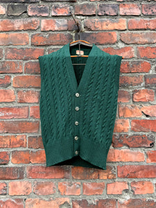 vintage 1940s green wool sweater vest