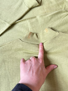 NOS vintage 1960s green mock neck t-shirt