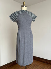 Load image into Gallery viewer, vintage 1950s grey multi-tone dress {m}