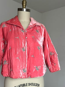 vintage 1940s plush velvet bed jacket {XL}