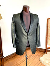 Load image into Gallery viewer, vintage 1950s shimmery satin brocade tuxedo jacket