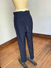 Load image into Gallery viewer, vintage 1940s navy blue slacks with watch pocket 32"W