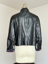 Load image into Gallery viewer, vintage 1960s black leather biker jacket