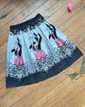 Load image into Gallery viewer, vintage 1950s Flamenco dancers border print skirt {32&quot;W}