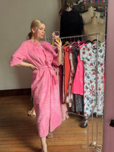 Load image into Gallery viewer, vintage 1960s pink fuzzy housecoat {L}