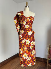 Load image into Gallery viewer, vintage 1950s Alfred Shaheen sarong dress &amp; men’s shirt set