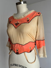 Load image into Gallery viewer, AS-IS vintage 1910s 20s silk sheer blouse {s/m}
