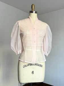 vintage 1950s sheer pink blouse {xs/s}