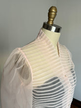 Load image into Gallery viewer, vintage 1950s sheer pink blouse {xs/s}