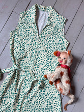 Load image into Gallery viewer, vintage 1970s cow print dress {s-m}