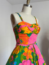 Load image into Gallery viewer, vintage 1960s pink floral Hawaiian sun dress {s-m}