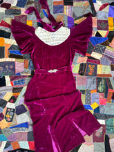 Load image into Gallery viewer, vintage 1930s purple pink velvet evening gown {s}