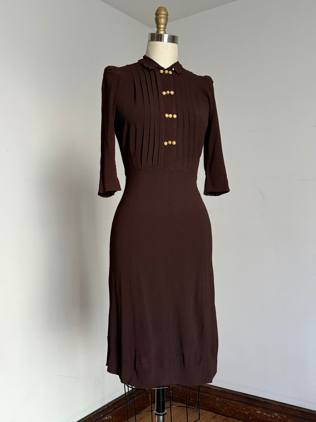 vintage 1930s L'Aiglon rayon crepe dress {xs}