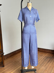 vintage 1940s 2 pc pyjama set {xs}