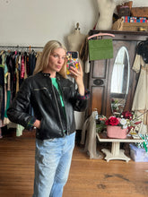 Load image into Gallery viewer, vintage 1960s black leather biker jacket