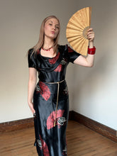 Load image into Gallery viewer, vintage 1940s novelty fan dress {xs}