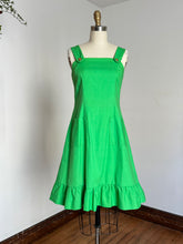 Load image into Gallery viewer, vintage 1960s green pinafore dress {s}