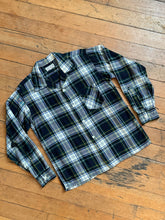 Load image into Gallery viewer, vintage 1950s long sleeve shadow plaid shirt - loop collar