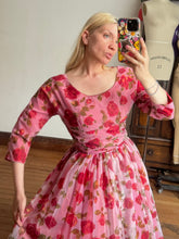 Load image into Gallery viewer, vintage 1950s roses dress {xxs}