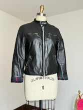 Load image into Gallery viewer, vintage 1960s black leather biker jacket