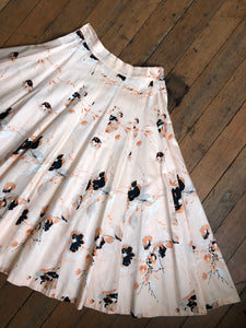 vintage 1950s floral skirt {s}