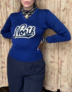 vintage 1950s varsity pullover sweater