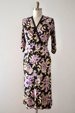 vintage 1940s rayon jersey dress