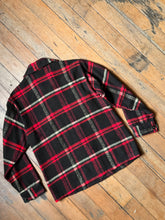 Load image into Gallery viewer, vintage 1950s 60s red plaid wool shirt jacket