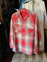Load image into Gallery viewer, vintage 1950s plaid wool long sleeve shirt - loop collar