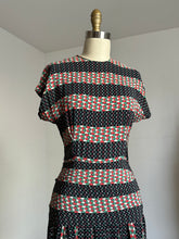 Load image into Gallery viewer, vintage 1940s rayon abstract print dress {xs}