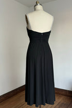 Load image into Gallery viewer, vintage 1970s black jersey dress {xs-m}