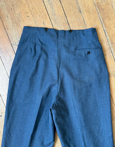 RARE vintage 1950s extra high waisted wool casual Hollywood trousers 34"/35"W