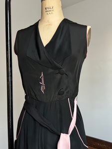 vintage 1930s silk beach pyjamas jumpsuit {s}