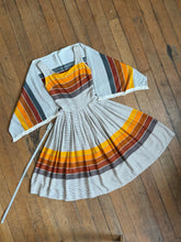 Load image into Gallery viewer, vintage 1960s linen sun dress set with shawl {xxs}