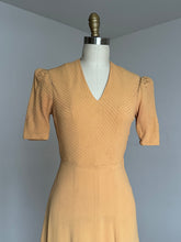 Load image into Gallery viewer, vintage 1930s mustard rayon dress {xs}