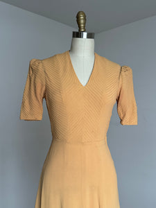 vintage 1930s mustard rayon dress {xs}