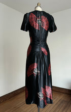 Load image into Gallery viewer, vintage 1940s novelty fan dress {xs}