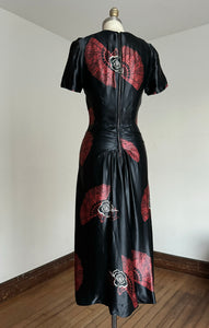 vintage 1940s novelty fan dress {xs}